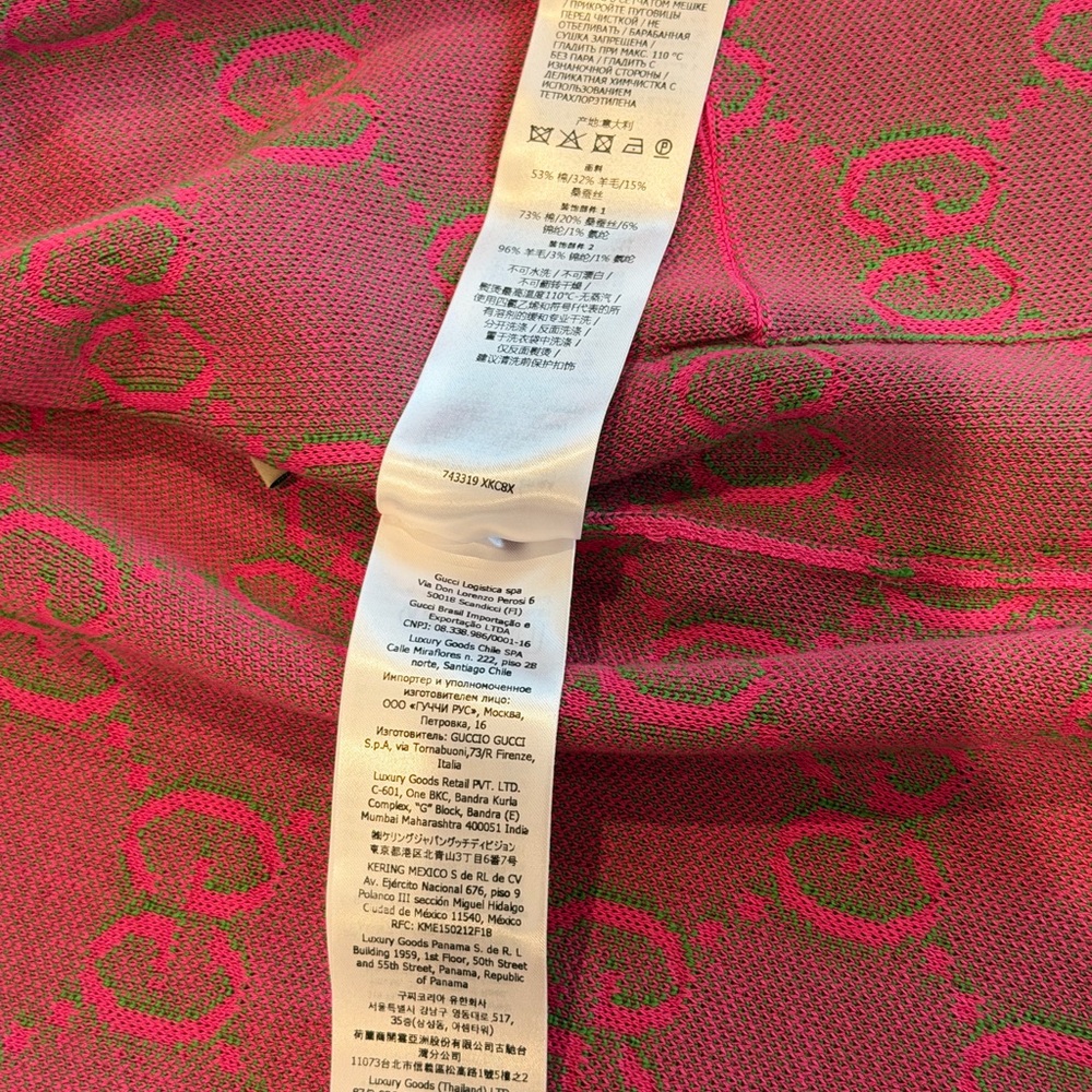 Gucci Pink and Green Logo Cardigan - Picture 7 of 10